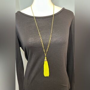 $68 LILLY PULITZER yellow tassel necklace